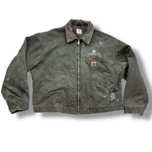90s Y2K Carhartt Detroit Jacket XXL Distressed Blanket Lined USA Workwear